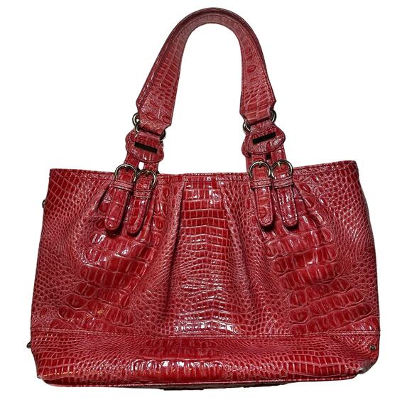 Jessica Simpson Croc Print Belted Satchel Hand Bag Purse - Picture 1 of 9